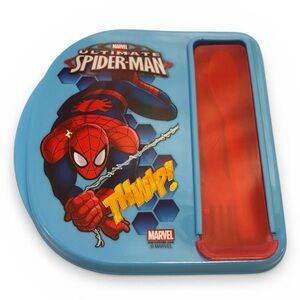 Marvel Ultimate Spider-Man Food Storage Container w/ Fork & Spoon | Blue & Red